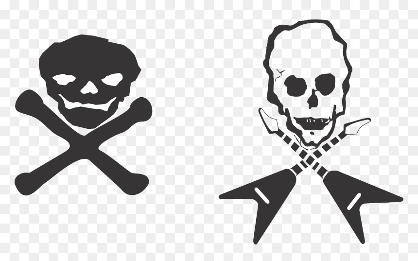 Guitarra Cruzadas Png, Transparent Png - skull crossbones png