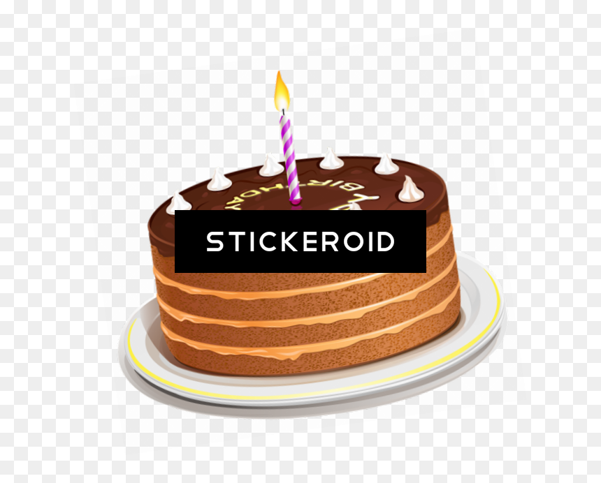 Transparent Chocolate Birthday Cake Clipart - Birthday Cake Cartoon 3d, HD Png Download - chocolate birthday cake png