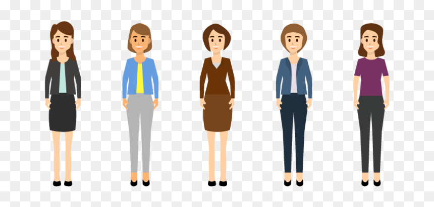 Businesswoman Character In Different Poses Set - Businessperson, HD Png Download - business girl png