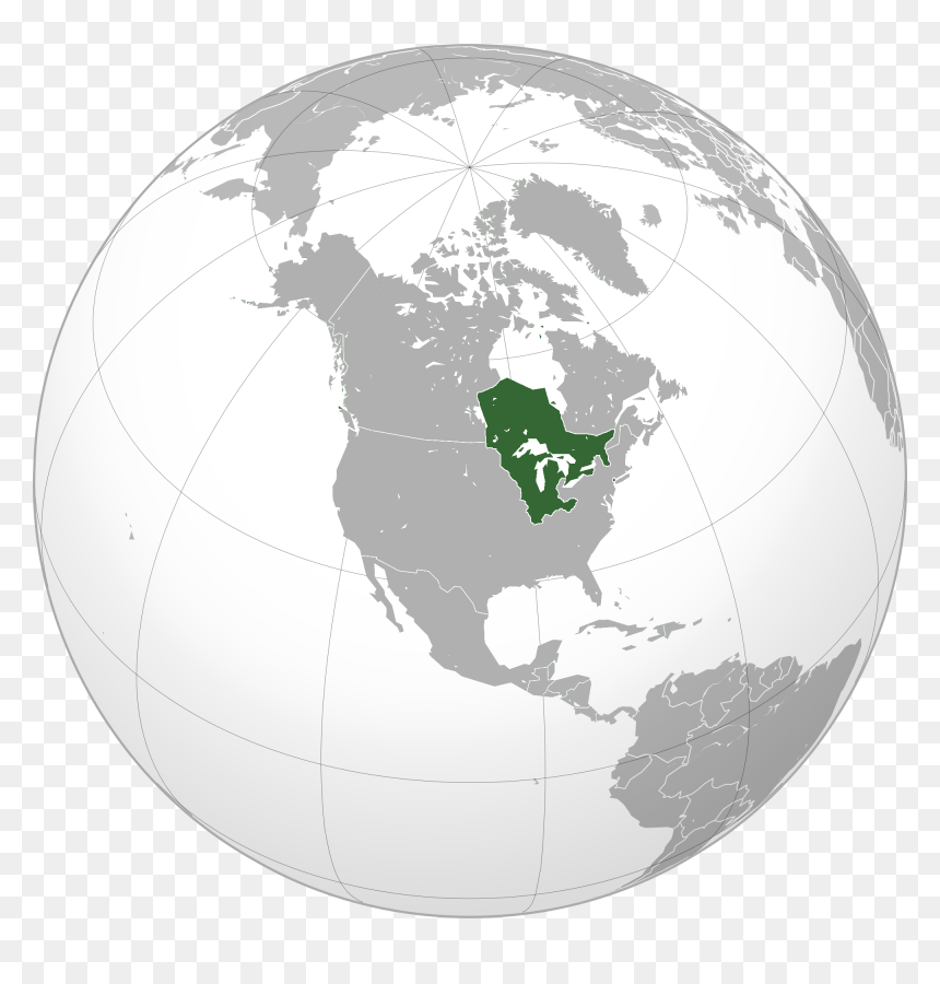 Globe Map Of Michigania - Canada, HD Png Download - earth png hd
