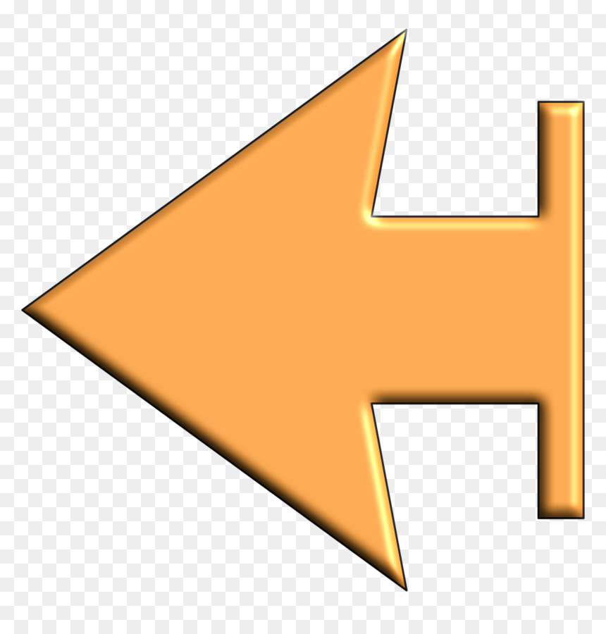 Arrow Left Orange, HD Png Download - orange arrow png