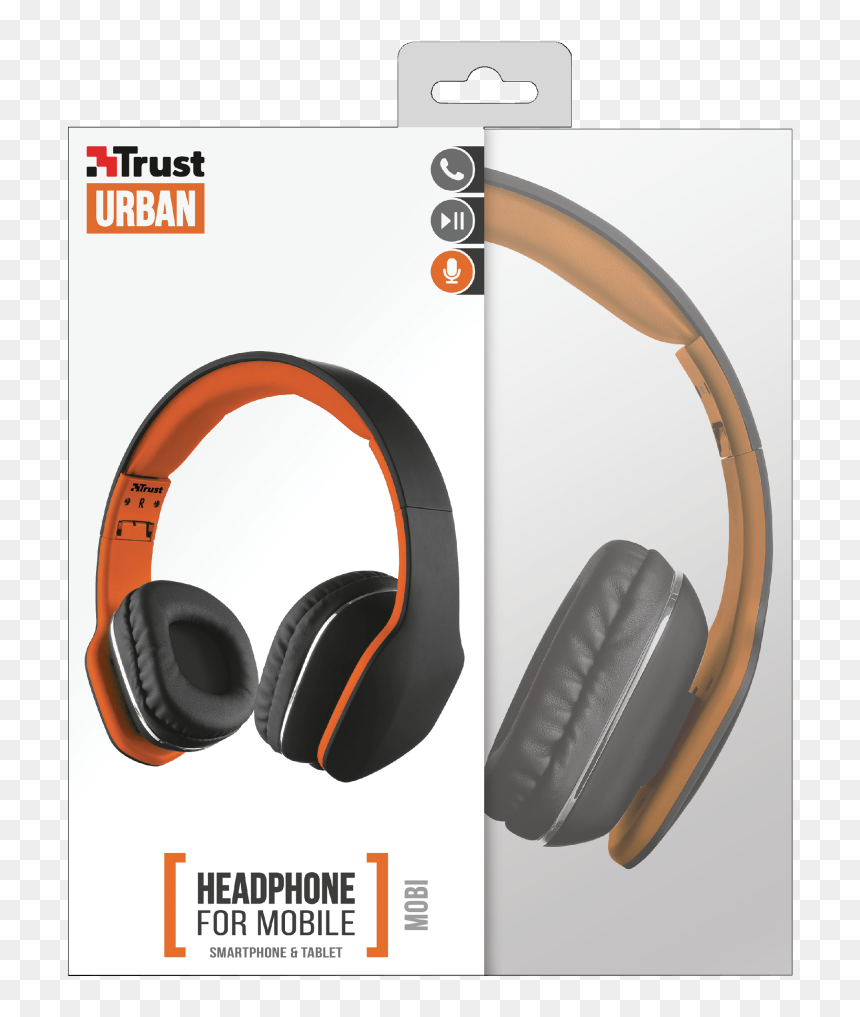 Mobi Headphones - Black - Trust Urban Revolt Mobi, HD Png Download - mobile headphone png
