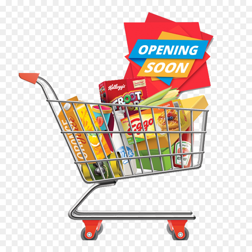 Groceries Shopping Cart Png, Transparent Png - opening soon png