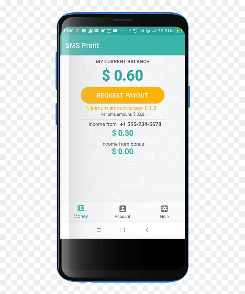 Phone - Sms Profit, HD Png Download - earn money png