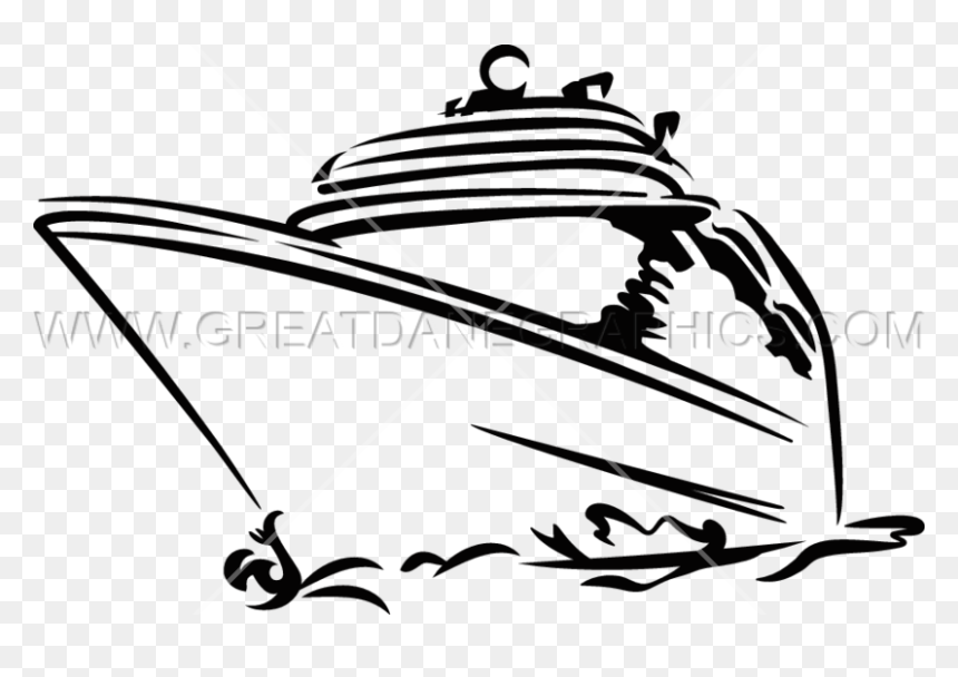 Black And White Cruise Ship Clipart, HD Png Download - old ship png