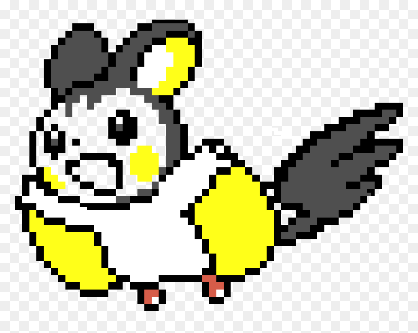 Emolga Pixel Art, HD Png Download - pikachu gif png