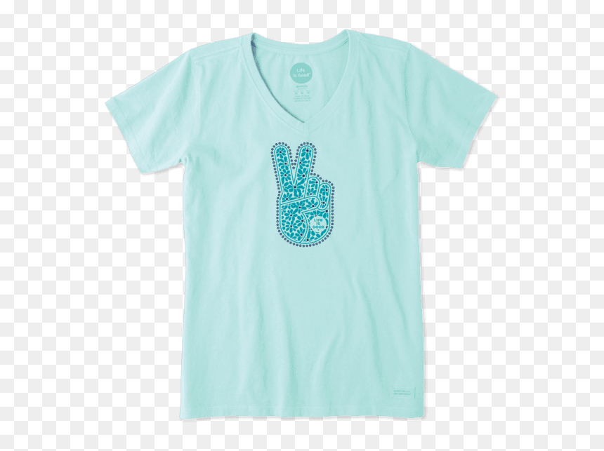 Life Is Good Knitten Shirt, HD Png Download - peace hand png