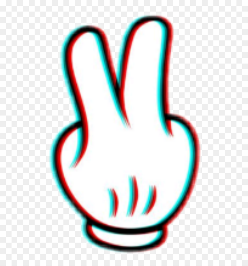 Aesthetic Glitch Effect Transparent, HD Png Download - peace hand png