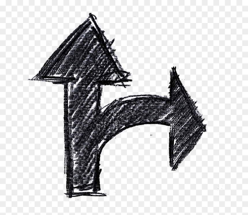 Sketch Architecture Arrow, HD Png Download - straight arrow png
