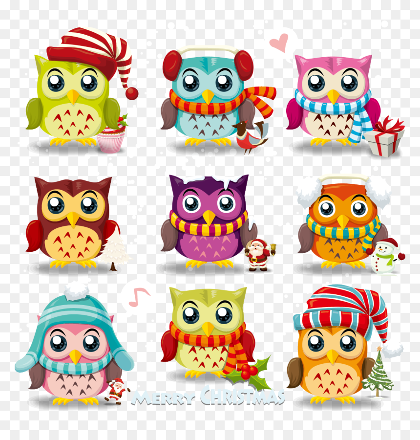Transparent Background Cute Owl Clipart, HD Png Download - santa head png