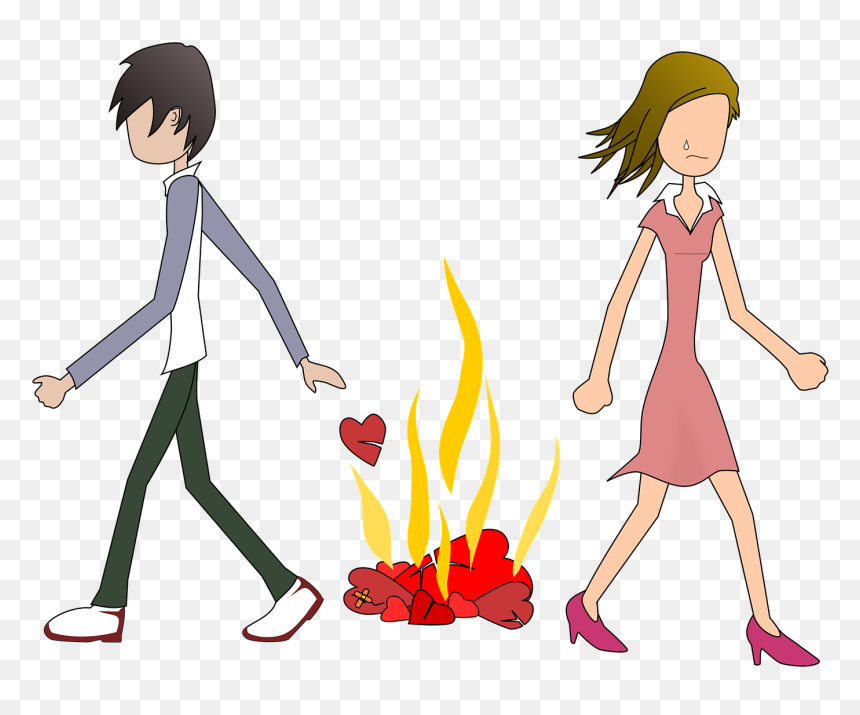 Wallpaper Islami Kartun - Break Up Couple Cartoon, HD Png Download - love couple png