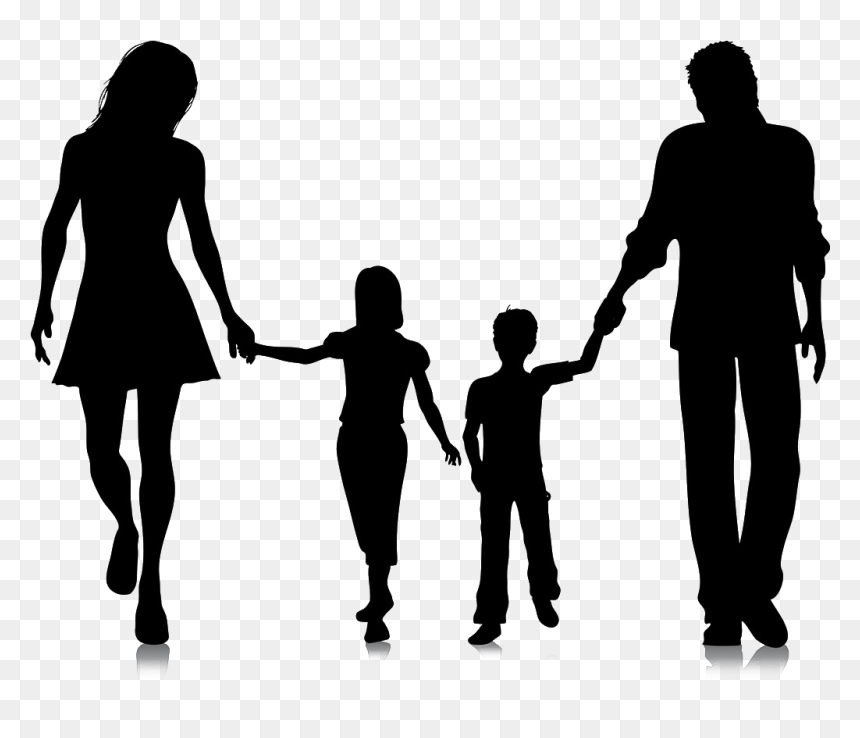 Family Stock Photography Clip Art - Family Black Clip Art, HD Png Download - family walking png