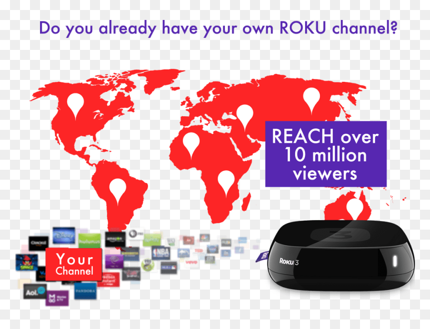 Thumb Image - World Map Colored, HD Png Download - roku png