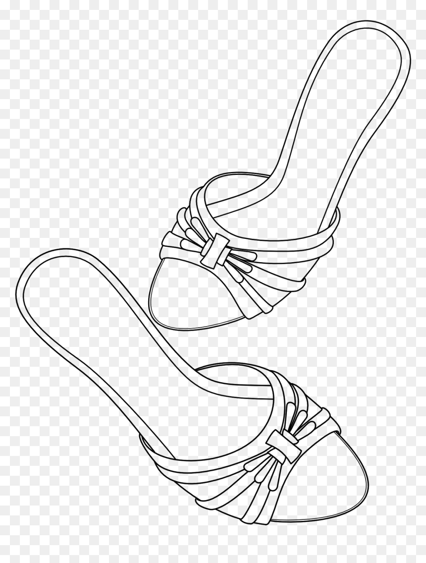 This Is A Picture Of A Pair Of Ladies Shoes - Drawing Pair Woman Shoes, HD Png Download - ladies footwear png