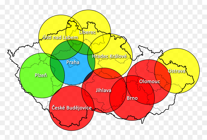 Mapa Rozložení Stanic Letecké Záchranné Služby V Čr - Letiště Čr Mapa, HD Png Download - roku png