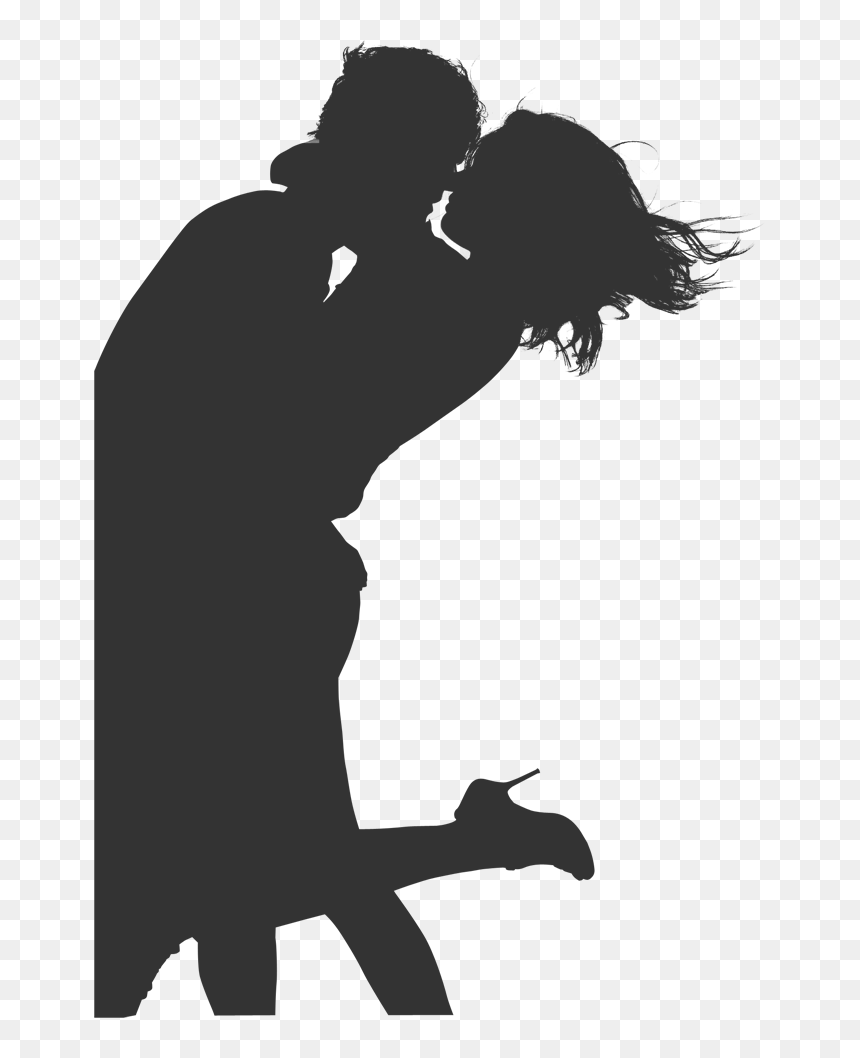 Couple Silhouette Png Gray, Transparent Png - love couple png