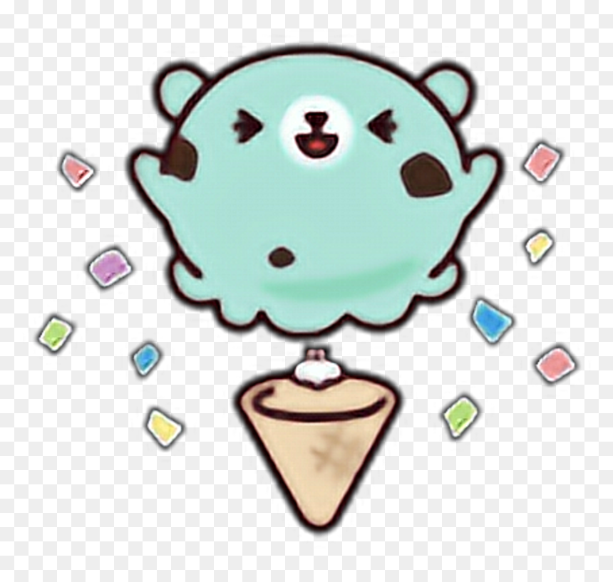 Ice Cream Line Sticker Clipart , Png Download - Line Stickers Kawaii Png, Transparent Png - ice cream emoji png