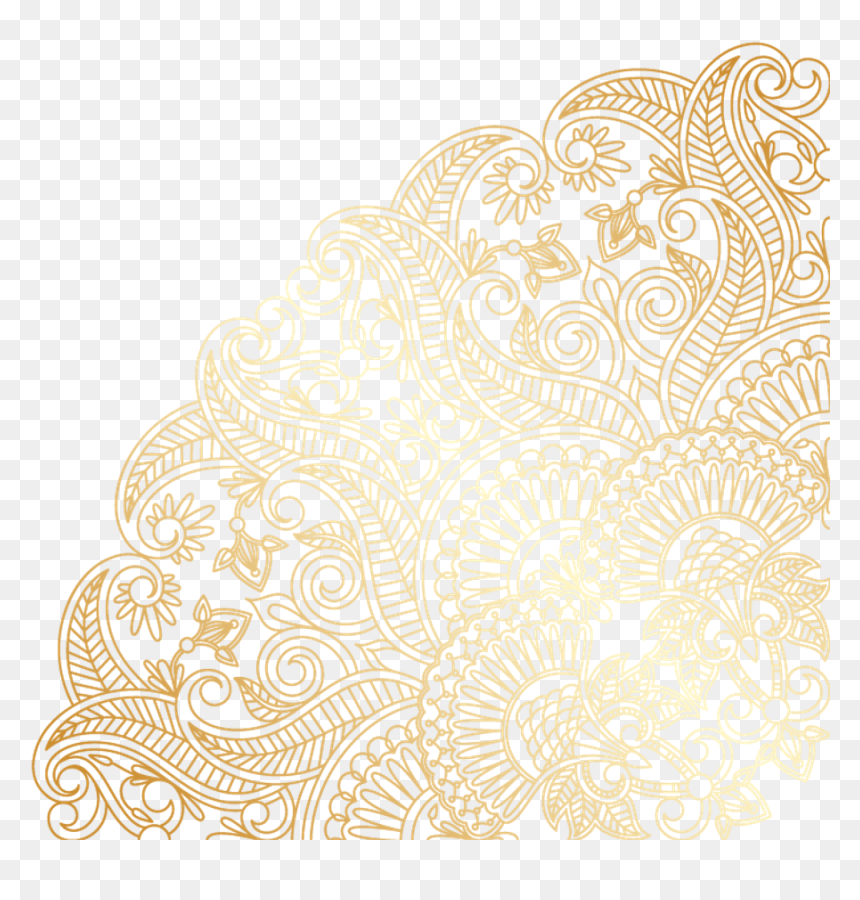 #mandala #swirls #design #pattern #paisley #gold #decor - 金色 花紋 素材, HD Png Download - gold swirls png