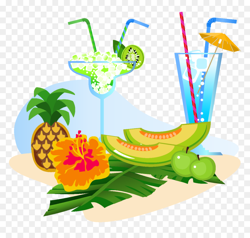 Vector Pineapple Cantaloupe Tropical Fruit Element - Clipart Été, HD Png Download - all the things png