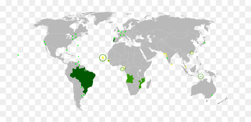 Transparent Map Of World Png - Paises Que Falam Português, Png Download - world.png