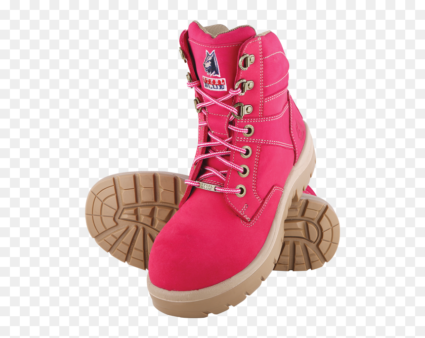 522760 Pnk Rp0suzzwsrug - Pink Steel Blue Work Boots, HD Png Download - ladies footwear png