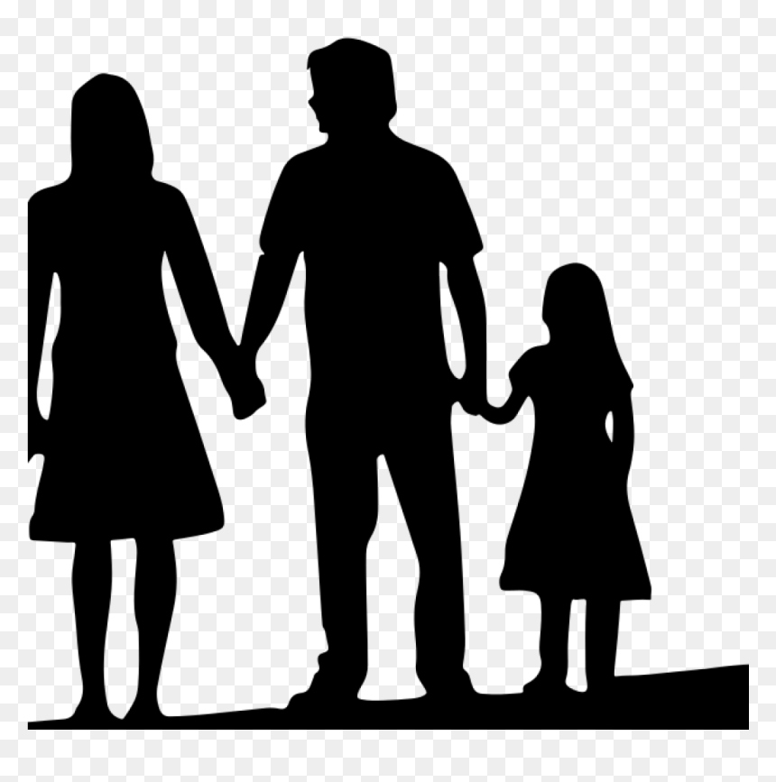 Free Family Silhouette Clip Art 19 4 Person Family - Family Silhouette Clipart Png, Transparent Png - black person png