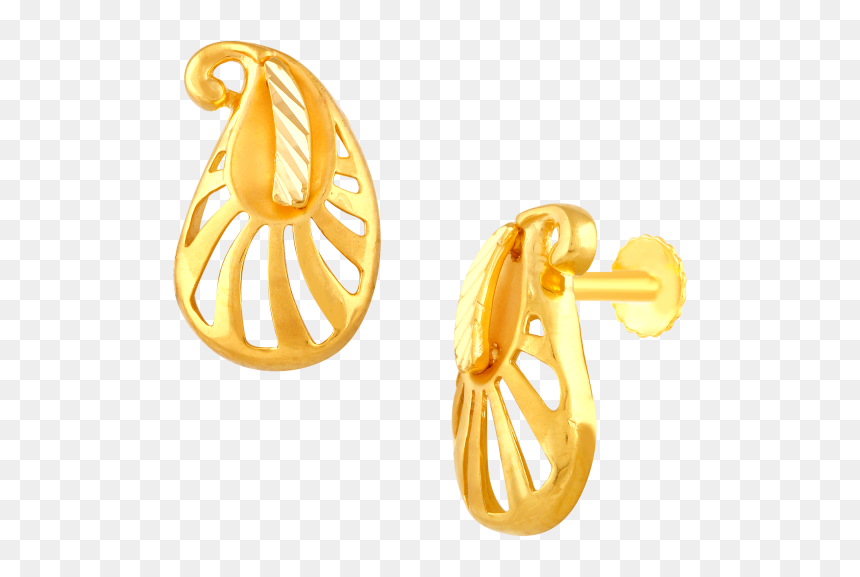 Earrings, HD Png Download - gold swirls png