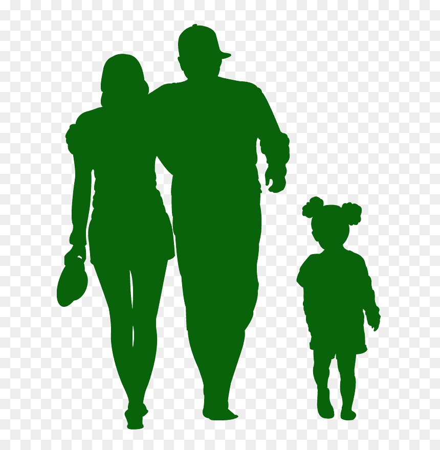Silhouette, HD Png Download - family walking png