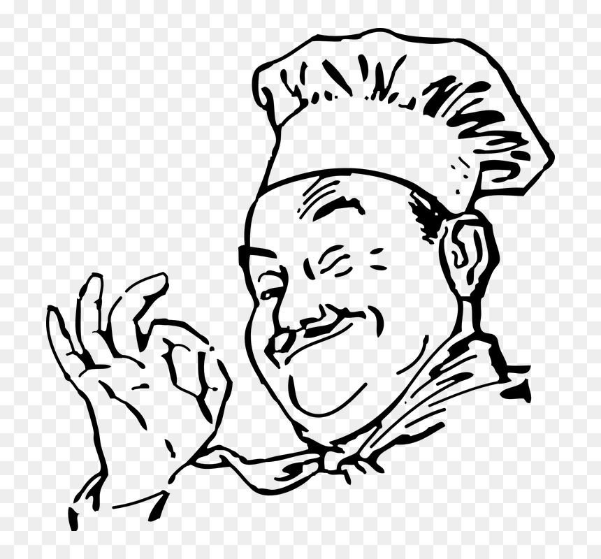 Cartoon Chef Black And White , Png Download - Chef Black And White Png, Transparent Png - black person png