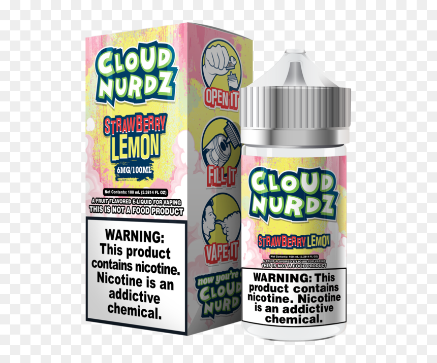 Cloud Nurdz Strawberry Lemon Iced, HD Png Download - vape cloud png
