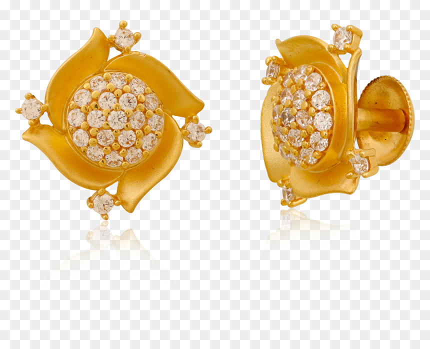 Charming Swirls Zircon Earrings - Khuyên Tai Vàng Cho Mẹ, HD Png Download - gold swirls png