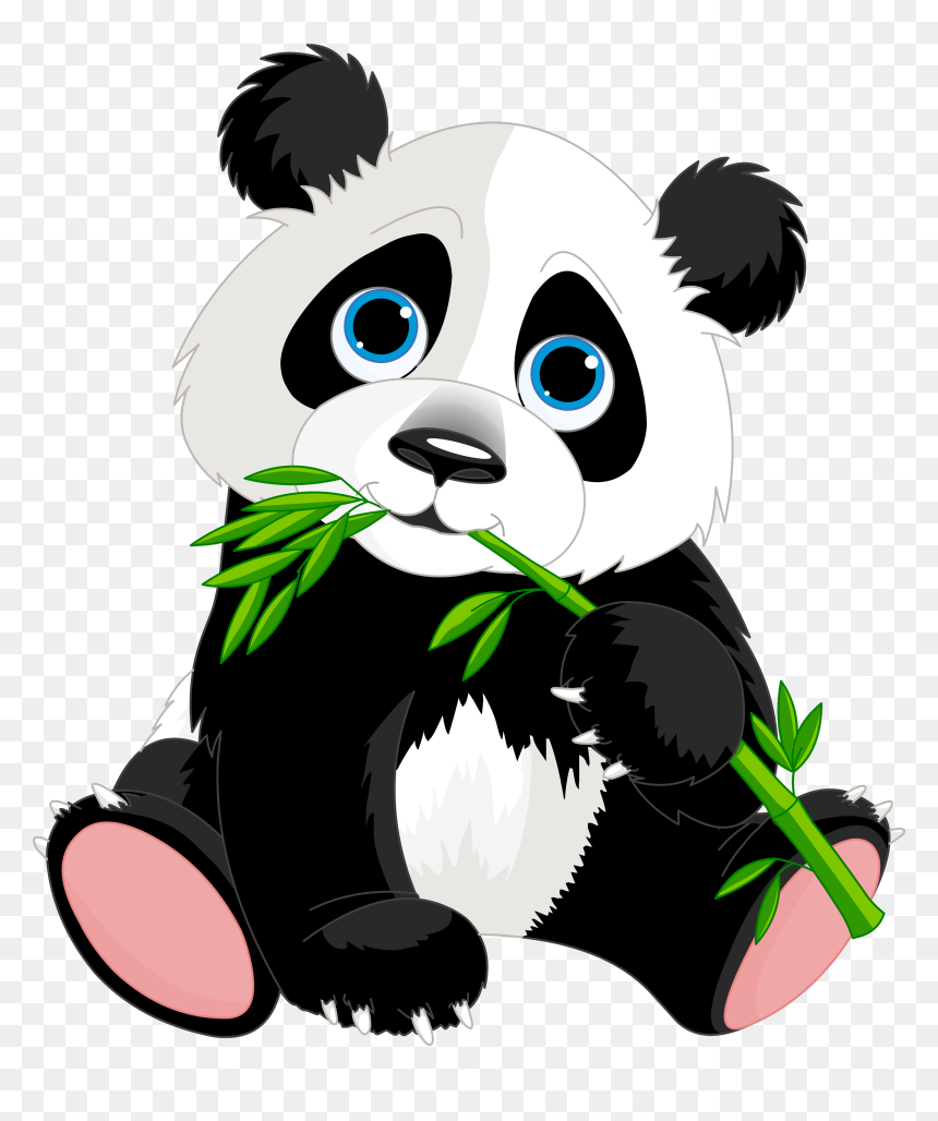 Cute Giant Cartoon Illustrations Panda Red Clipart - Panda Clipart, HD Png Download - giant png