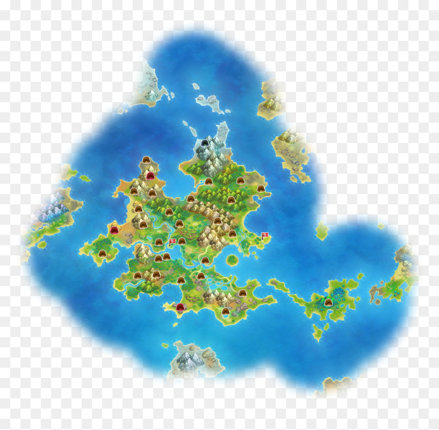 Water Continent - Pokemon Mystery Dungeon Water Continent, HD Png Download - continents png