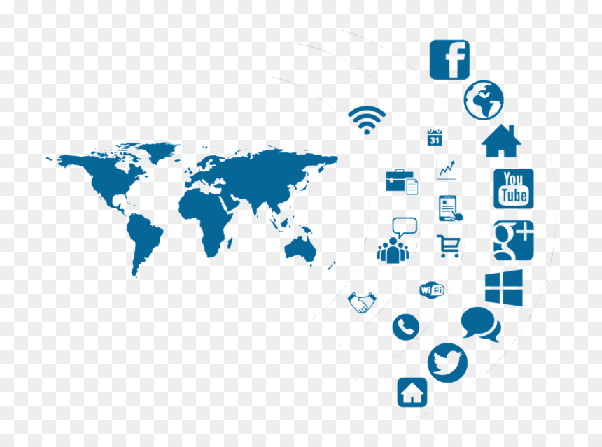 Social Media Icon Continents - Social Media Background For Ppt, HD Png Download - continents png