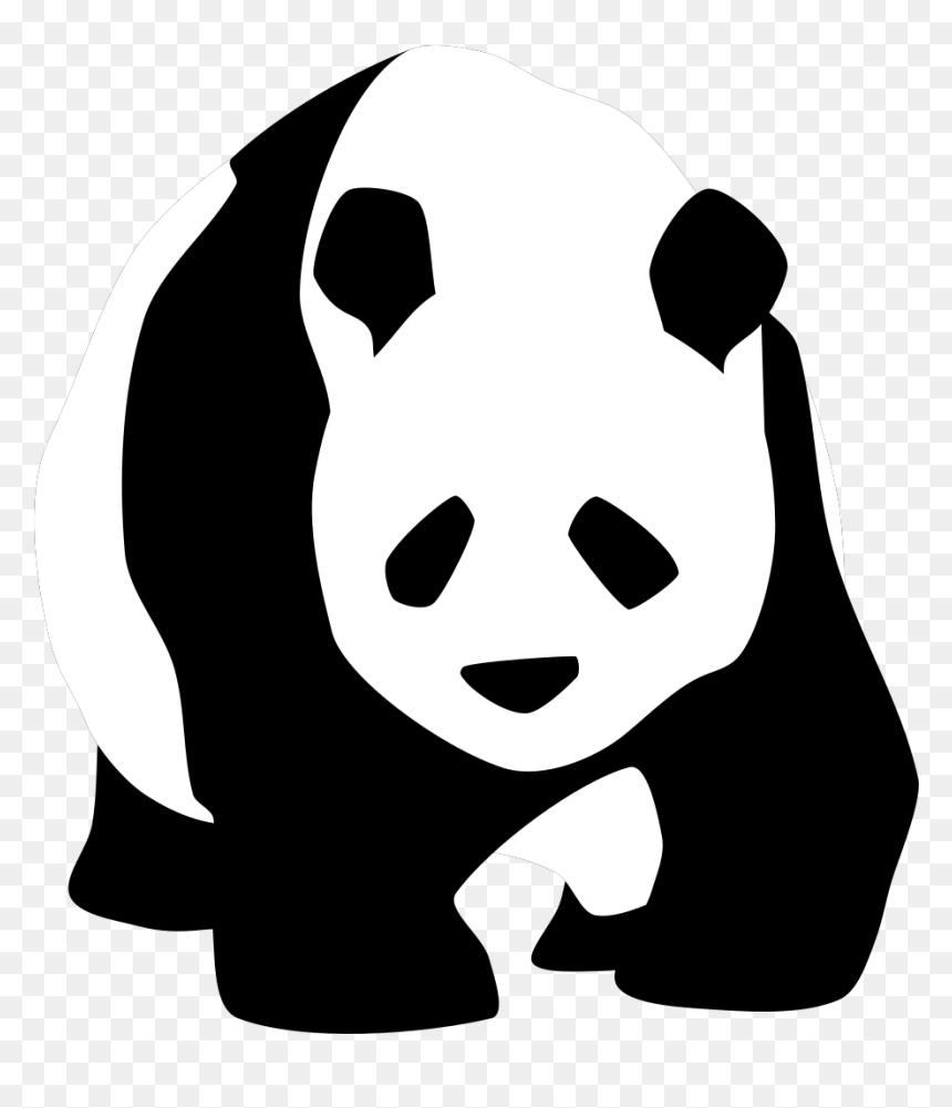 Giant Panda Svg Clip Arts - Panda Clip Art Black And White, HD Png Download - giant png