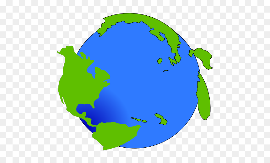 World With 2-d Continents Svg Clip Arts - Earth, HD Png Download - continents png