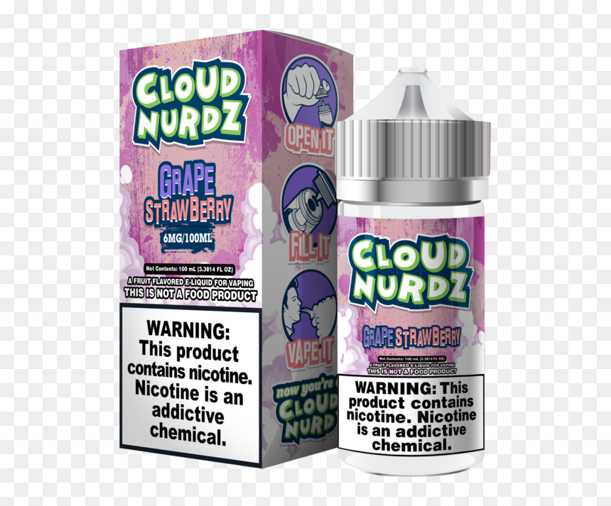 Grape Strawberry - Cloud Nurdz Vape Juice, HD Png Download - vape cloud png