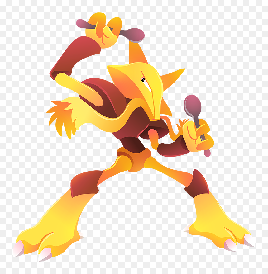 Yellow Mammal Vertebrate Cartoon Art - Alakazam Pokémon Fan Art, HD Png Download - alakazam png