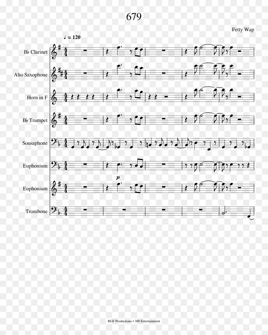 All Star Drum Sheet Music, HD Png Download - fetty wap png
