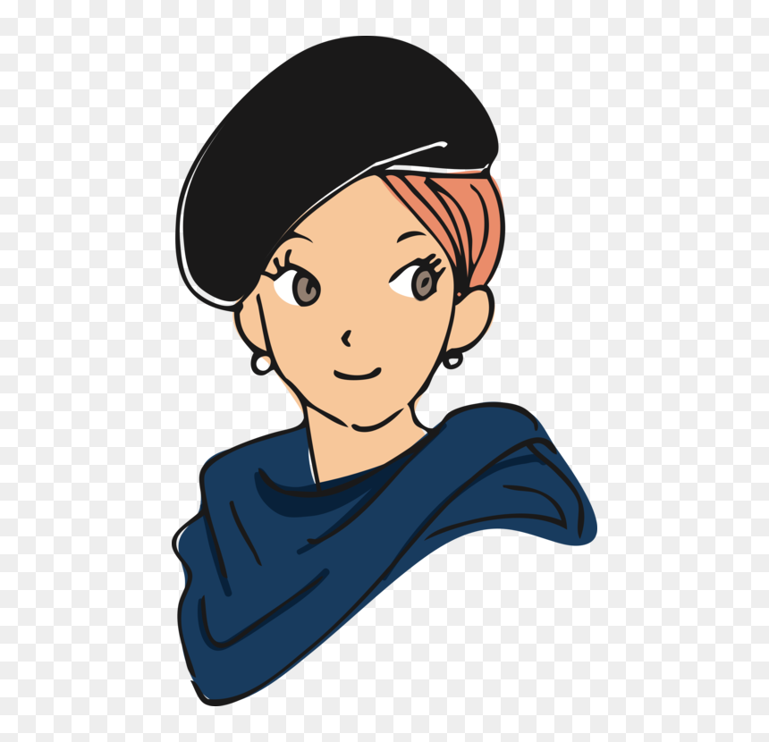 Hat Green Beret Computer Icons Military Beret - Clipart Girl In A Beret, HD Png Download - beret png