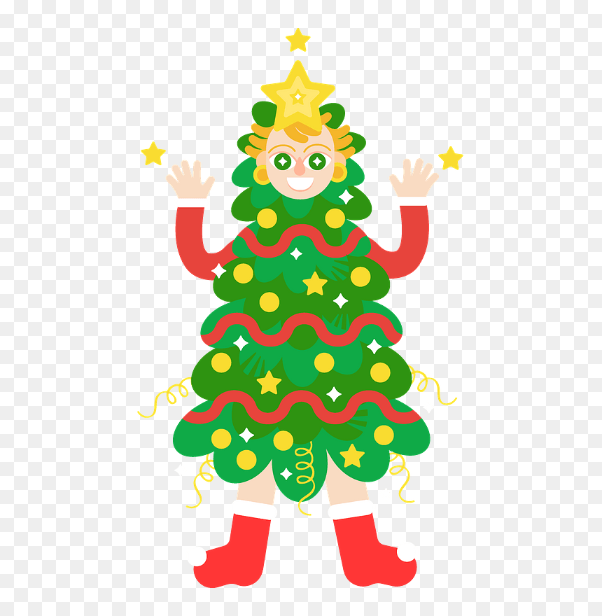 Christmas Tree Costume Clipart - Christmas Tree, HD Png Download - christmas .png