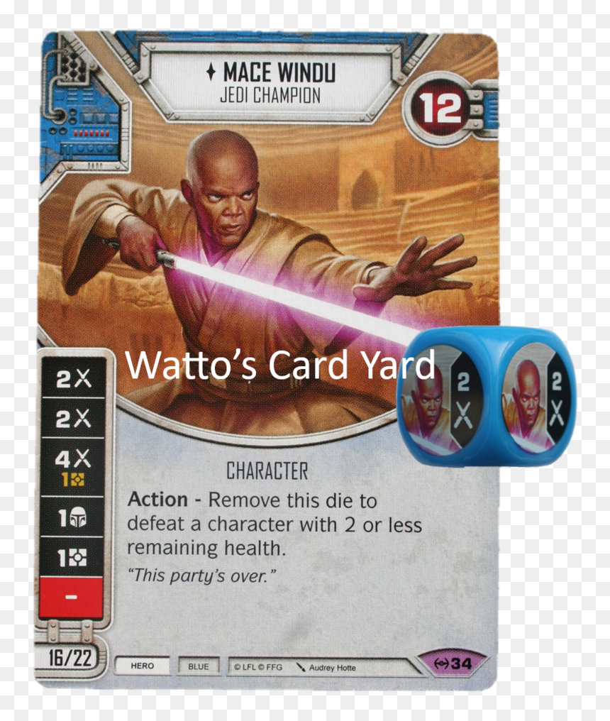 Mace Windu, Jedi Champion - Star Wars Destiny Mace Windu, HD Png Download - mace windu png