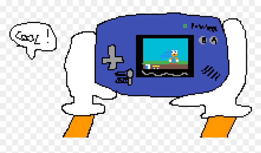 Sonic Playing His Game On Gameboy Advance - Game Boy Advance, HD Png Download - gameboy advance png