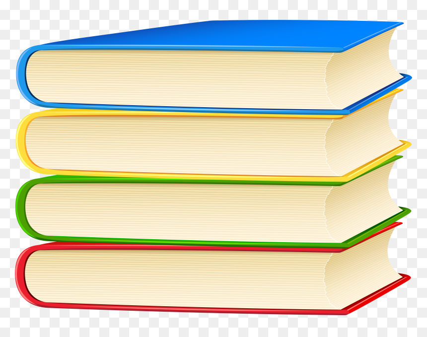 Books Png Clip Art Image Png Download - Yellow Green Red Blue Book, Transparent Png - books on shelf png