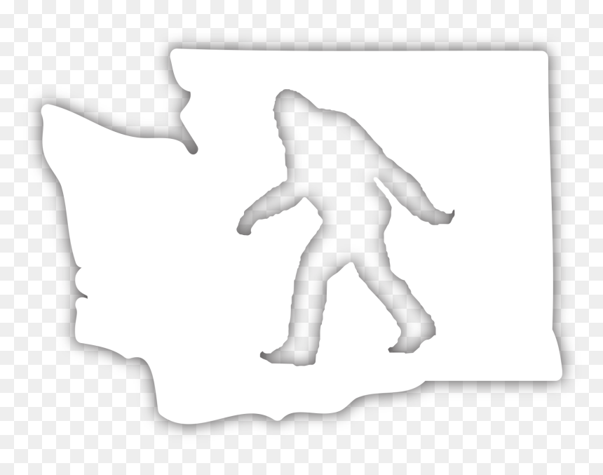 Sasquatch Wa Diecut Sticker - Silhouette, HD Png Download - sasquatch png