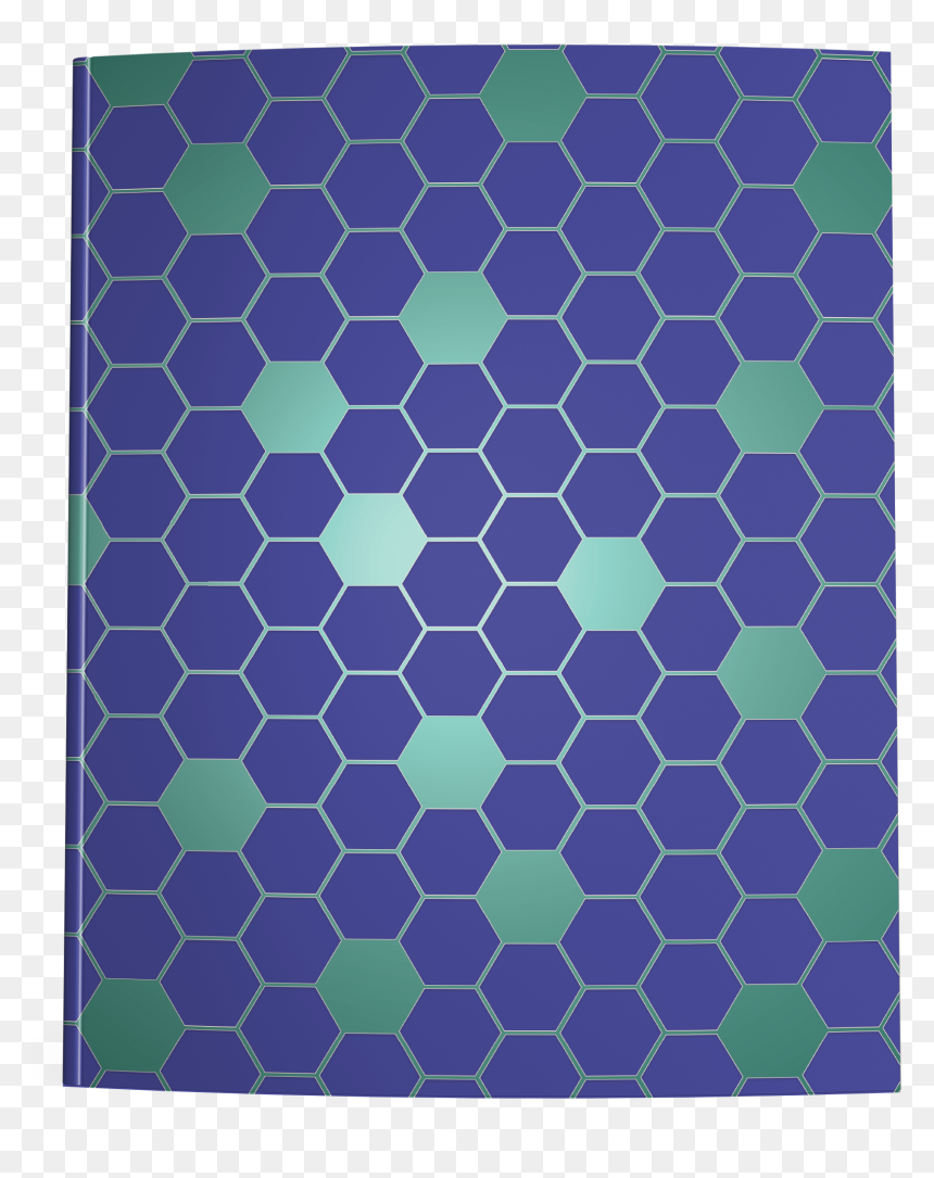 Blue Green Hexagon Notebook Cover - Sticker, HD Png Download - grid paper png