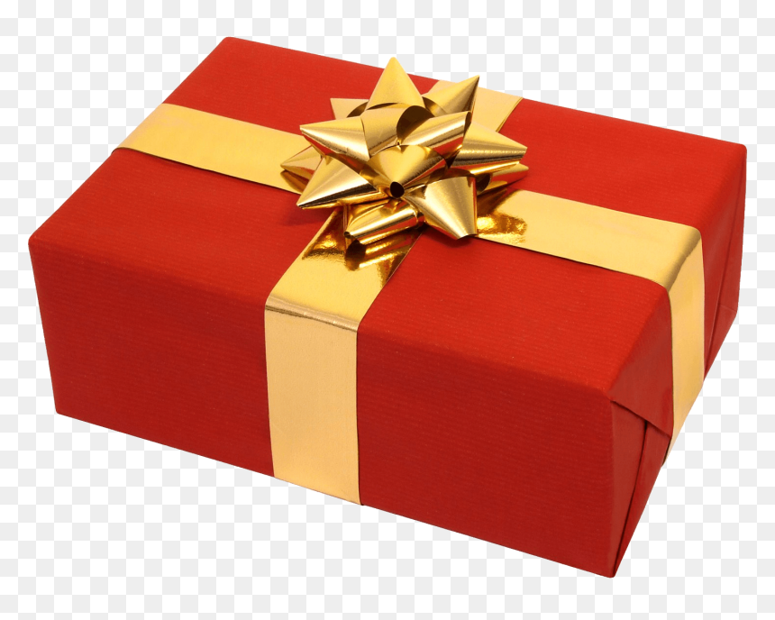 Red Gold Gift - Подарок Png, Transparent Png - gifts png