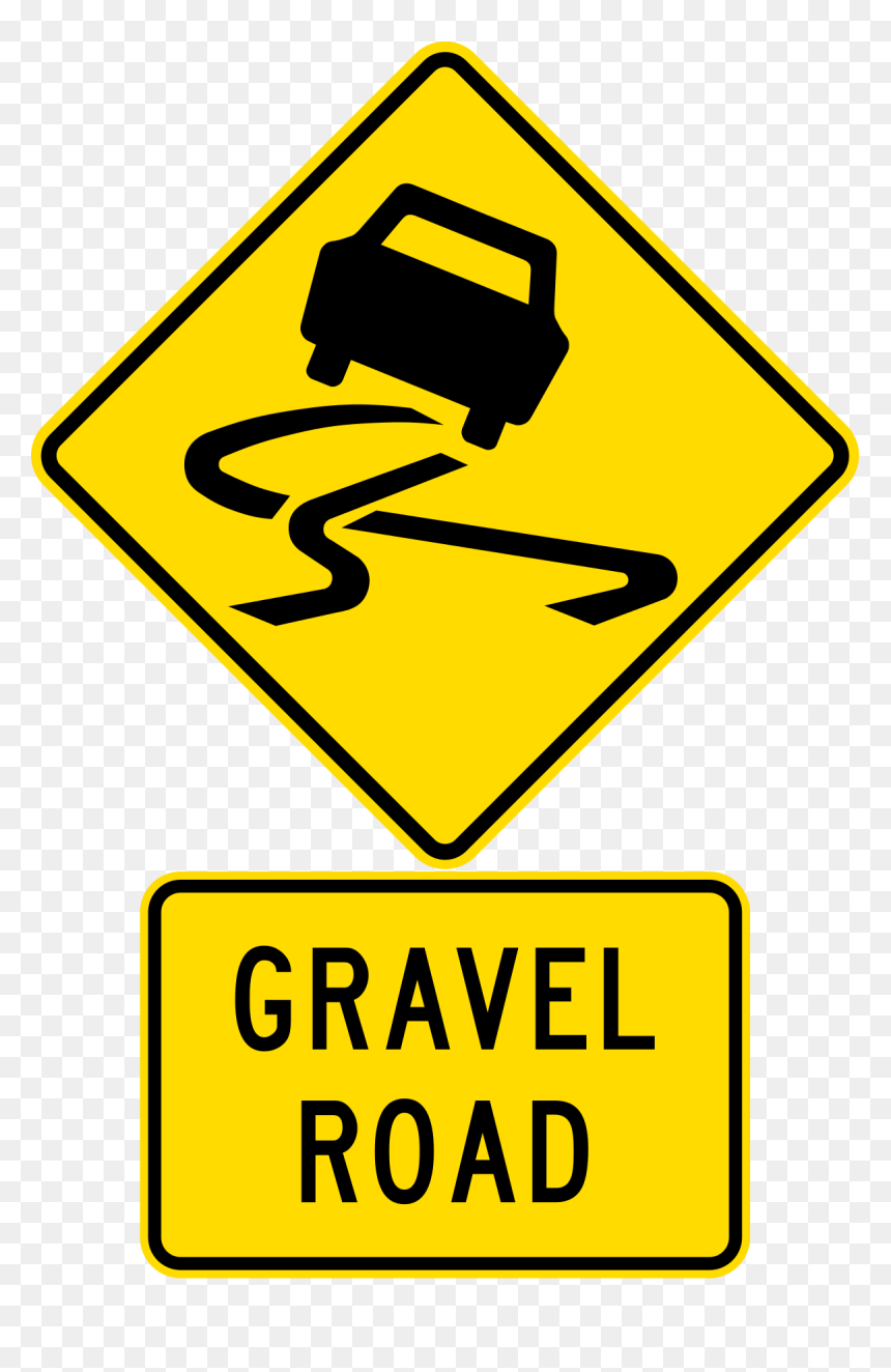 Slippery Road Sign In Us, HD Png Download - gravel png