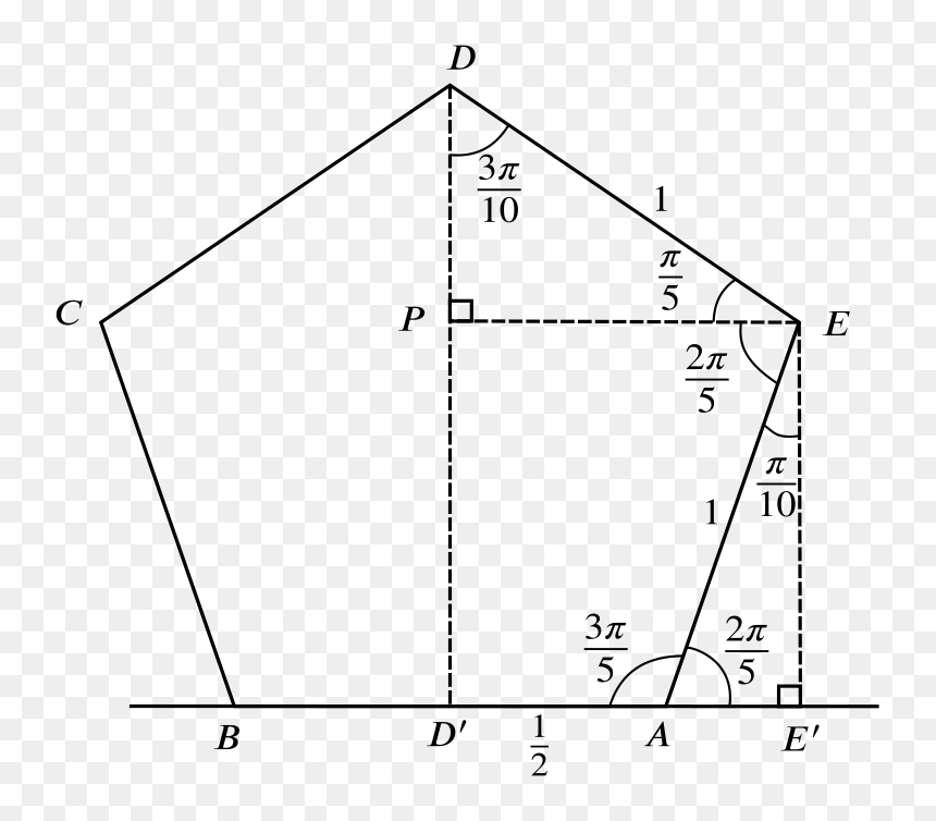 Regular Pentagon Abcde With Base Ab And Sides Labelled - Pentagon Angles, HD Png Download - pentagon png