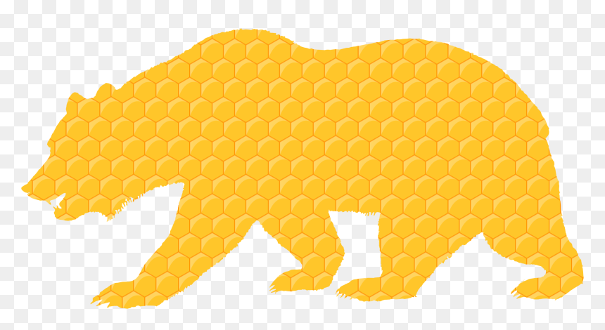 Honeycomb Bear Clip Arts - Silhouette California Bear Png, Transparent Png - honey comb png